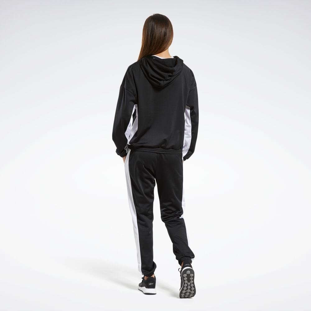 Bộ thể thao Reebok Chính hãng - Linear Logo Hoodie Track Suit - Đen | JapanSport FT0918