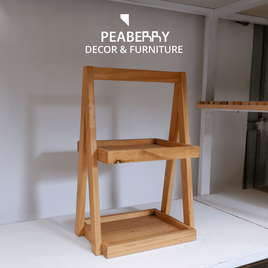Khay gỗ decor 2 tầng