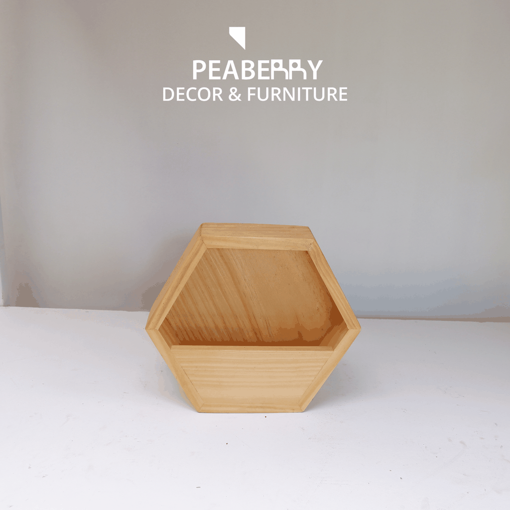 Khay gỗ decor lục giác