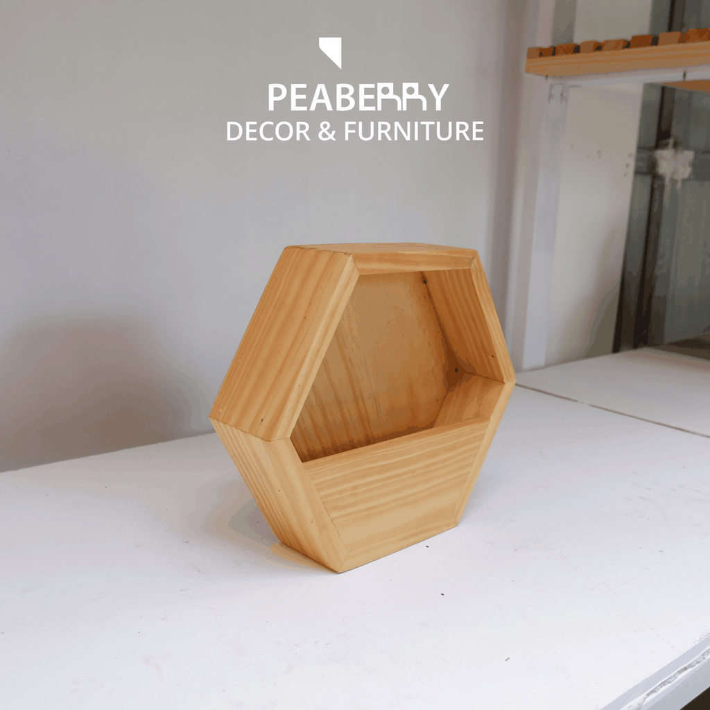 Khay gỗ decor lục giác