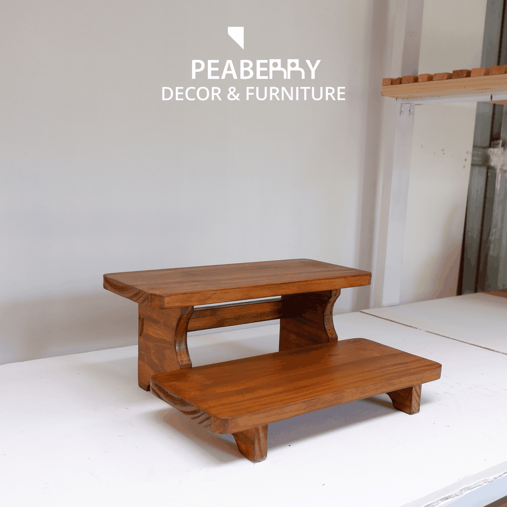 Kệ gỗ decor 2 tầng