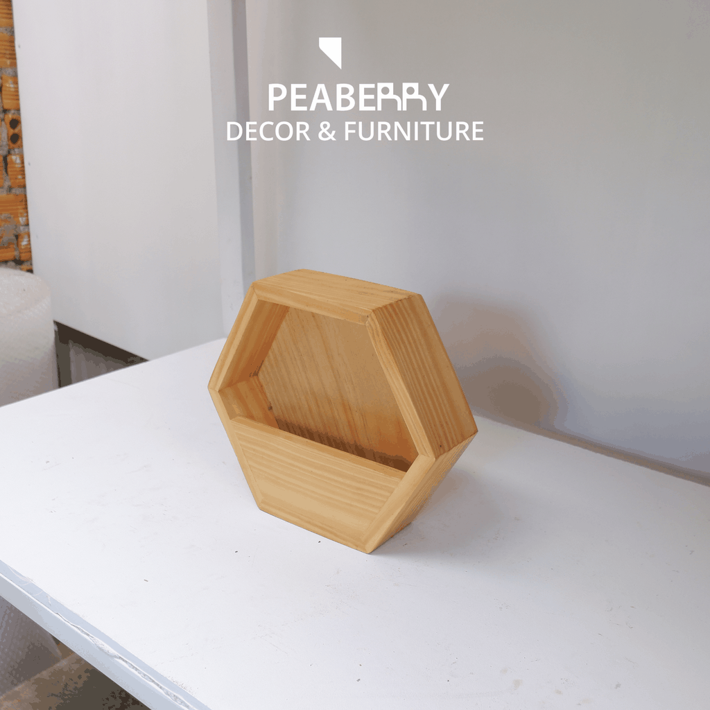 Khay gỗ decor lục giác