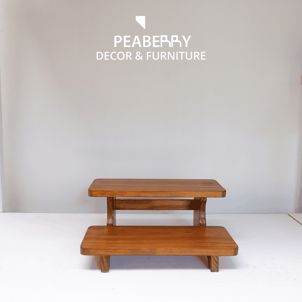 Kệ gỗ decor 2 tầng