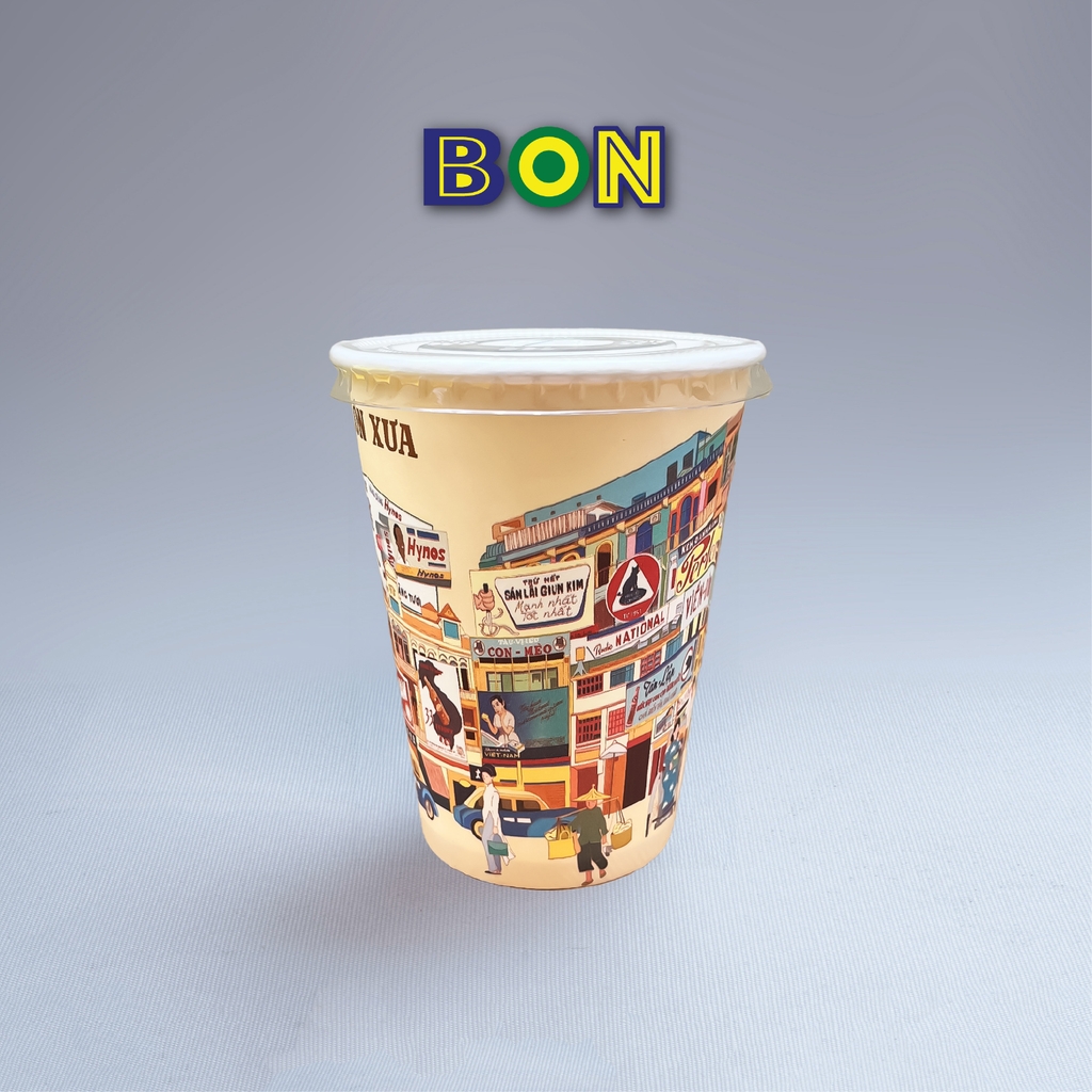 LỐC 50 LY IN TRANH - SÀI GÒN CHỢ LỚN XƯA 360ML - CÀ PHÊ ĐÁ, NƯỚC UỐNG LẠNH - LY DÀY, ĐẸP, 260 Gram SM - Giá đã gồm HĐ VAT