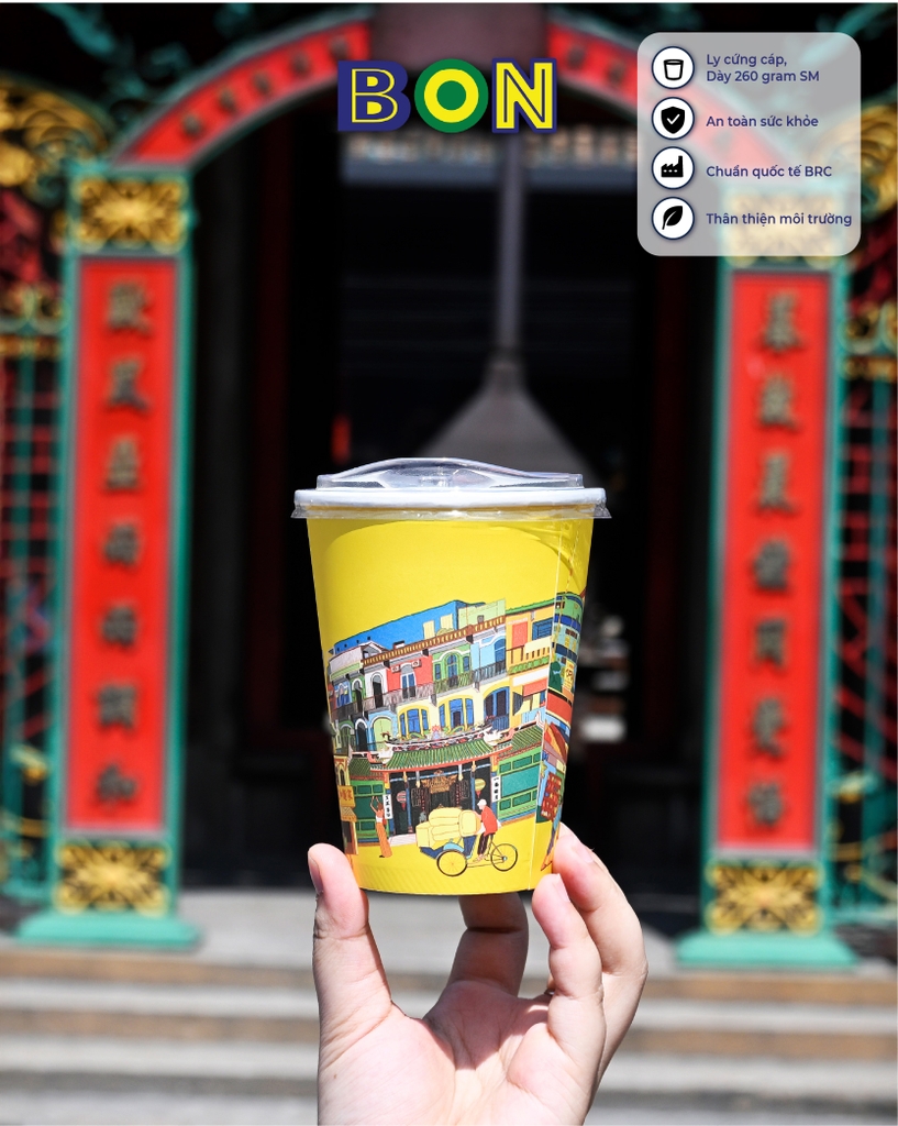 LỐC 50 LY IN TRANH - SÀI GÒN CHỢ LỚN 360ML - CÀ PHÊ ĐÁ, NƯỚC UỐNG LẠNH - LY DÀY, ĐẸP, 260 Gram SM - Giá đã gồm HĐ VAT