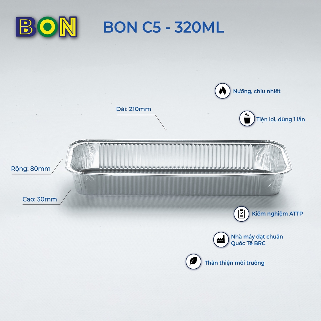 LỐC 50 CHÉN NHÔM NƯỚNG BON C5 - 320ML