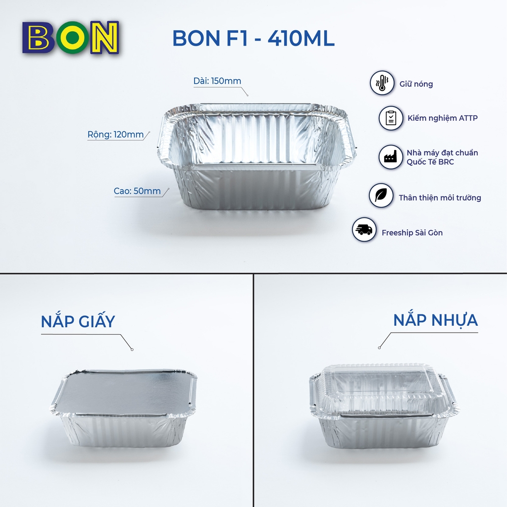 LỐC 20 HỘP NHÔM TAKE AWAY BON F1 - 410ML