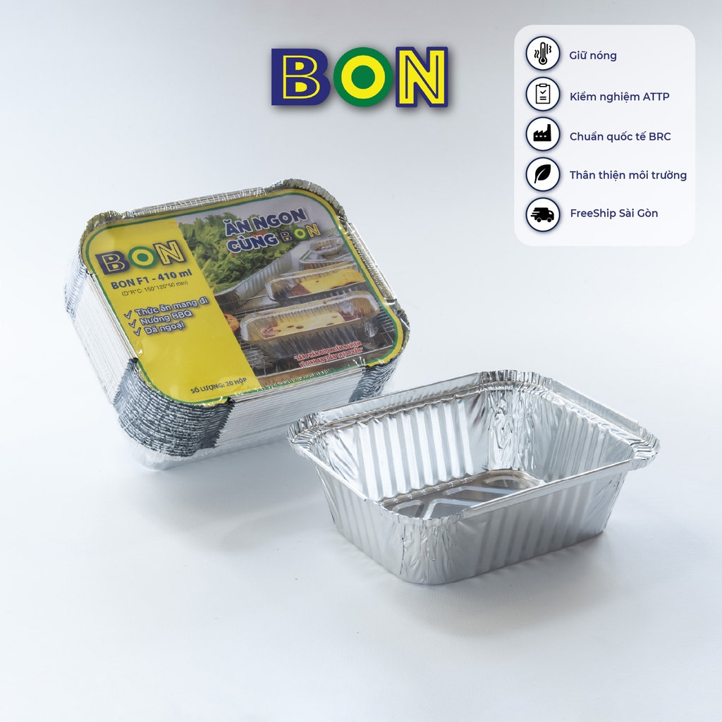 LỐC 20 HỘP NHÔM TAKE AWAY BON F1 - 410ML