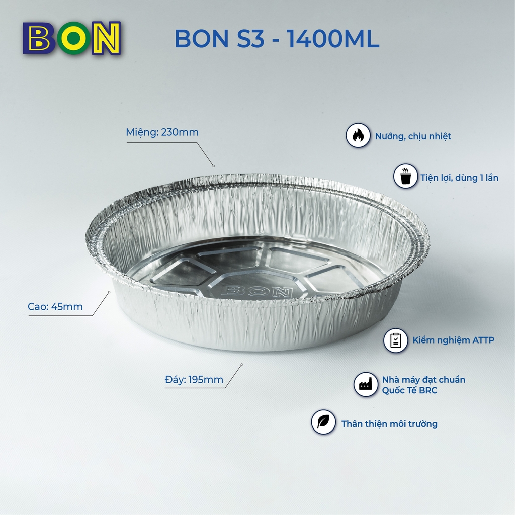 LỐC 20 KHAY CHIÊN KHÔNG DẦU BON S3 - 1400ML