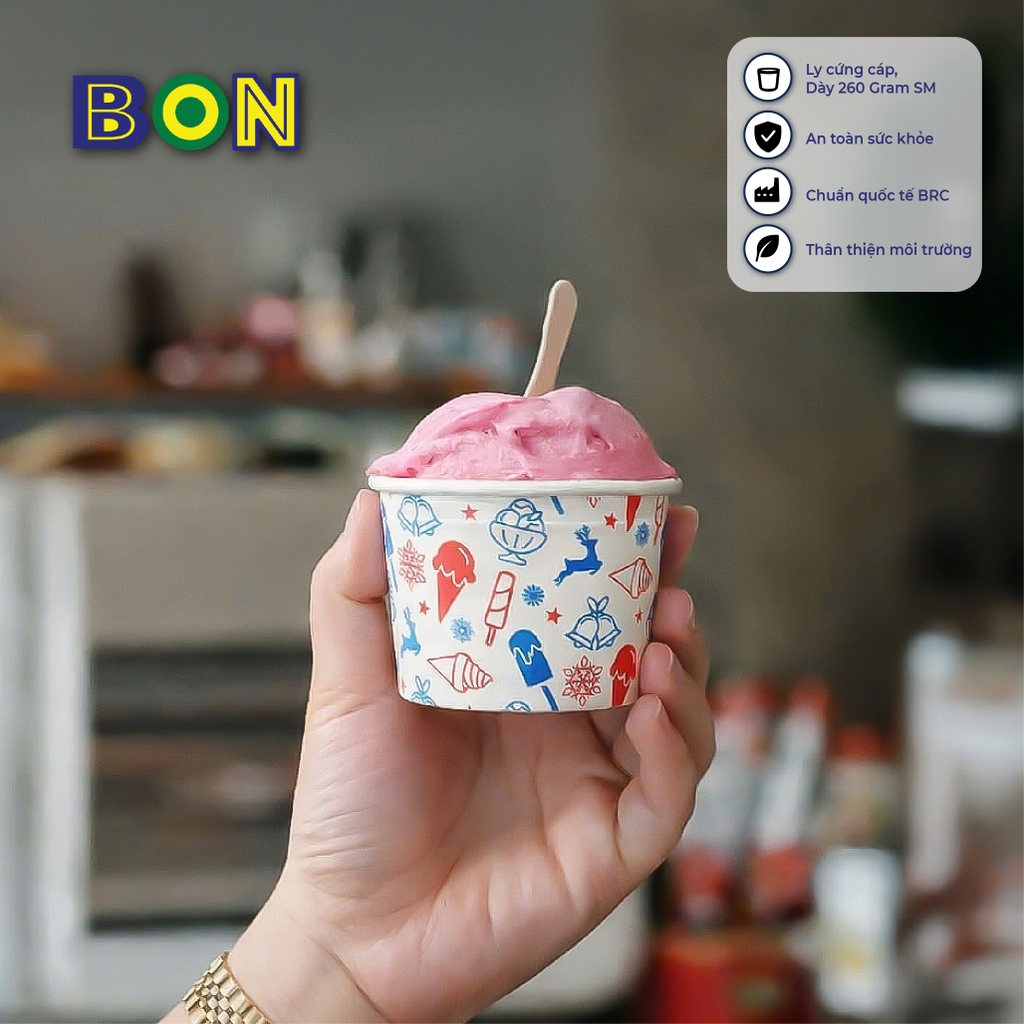 LỐC 50 LY GIẤY KEM, TOPPING 120ML(4oz) – LY ĐỰNG KEM, TOPPING, BÁNH FLAN, SỮA CHUA – LY DÀY, ĐẸP – GIÁ ĐÃ GỒM HĐ VAT