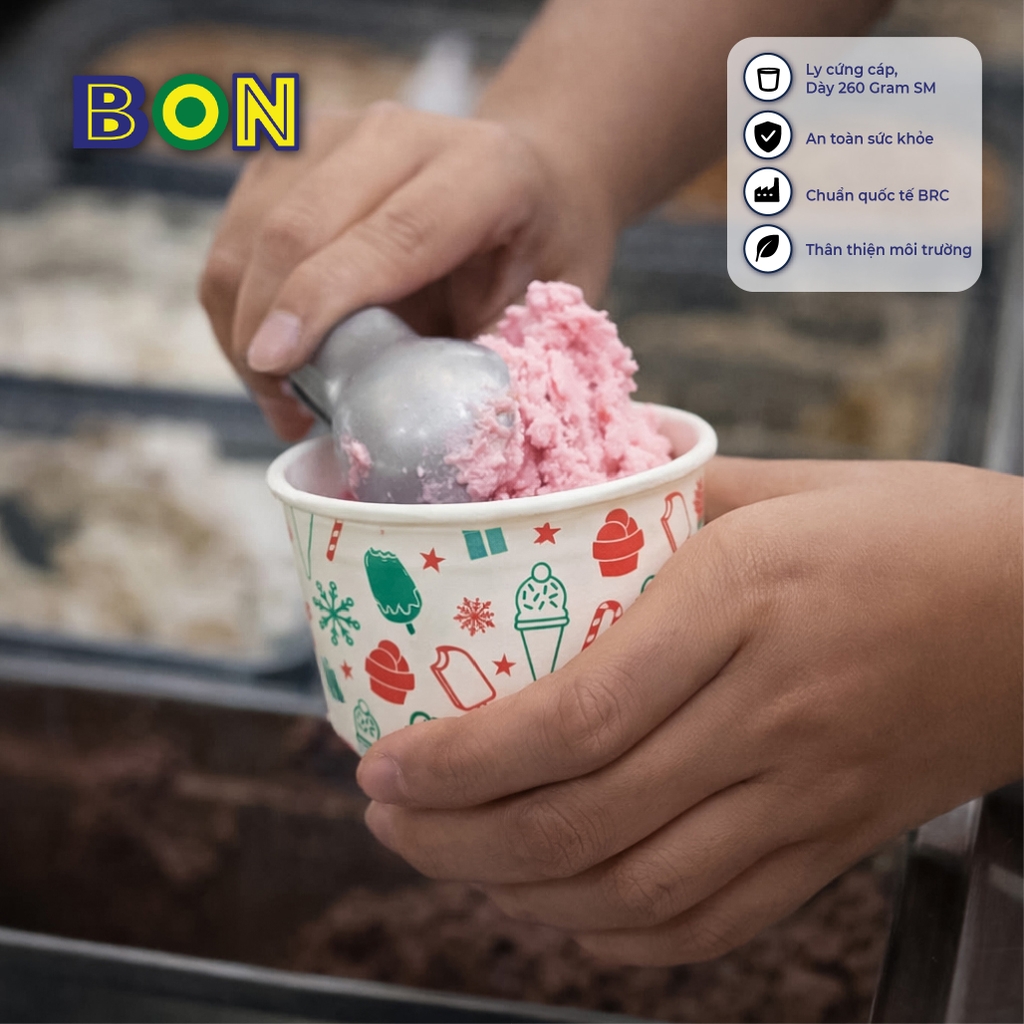 LỐC 50 LY GIẤY KEM, TOPPING 120ML(4oz) – LY ĐỰNG KEM, TOPPING, BÁNH FLAN, SỮA CHUA – LY DÀY, ĐẸP – GIÁ ĐÃ GỒM HĐ VAT