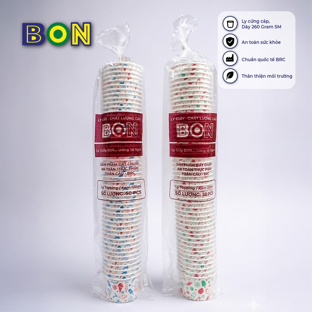 LỐC 50 LY GIẤY KEM, TOPPING 120ML(4oz) – LY ĐỰNG KEM, TOPPING, BÁNH FLAN, SỮA CHUA – LY DÀY, ĐẸP – GIÁ ĐÃ GỒM HĐ VAT
