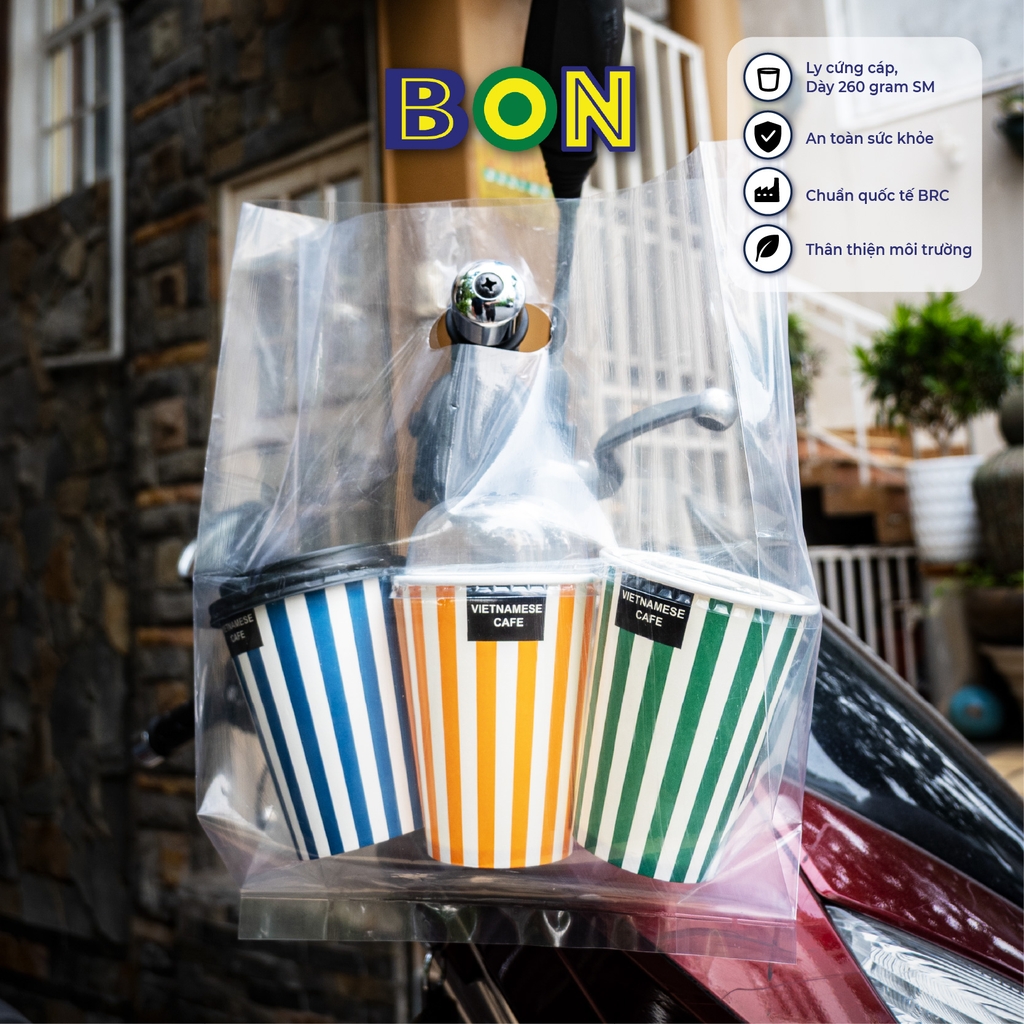 LỐC 50 LY GIẤY IN SỌC - 360ML (12 / 14 OZ)