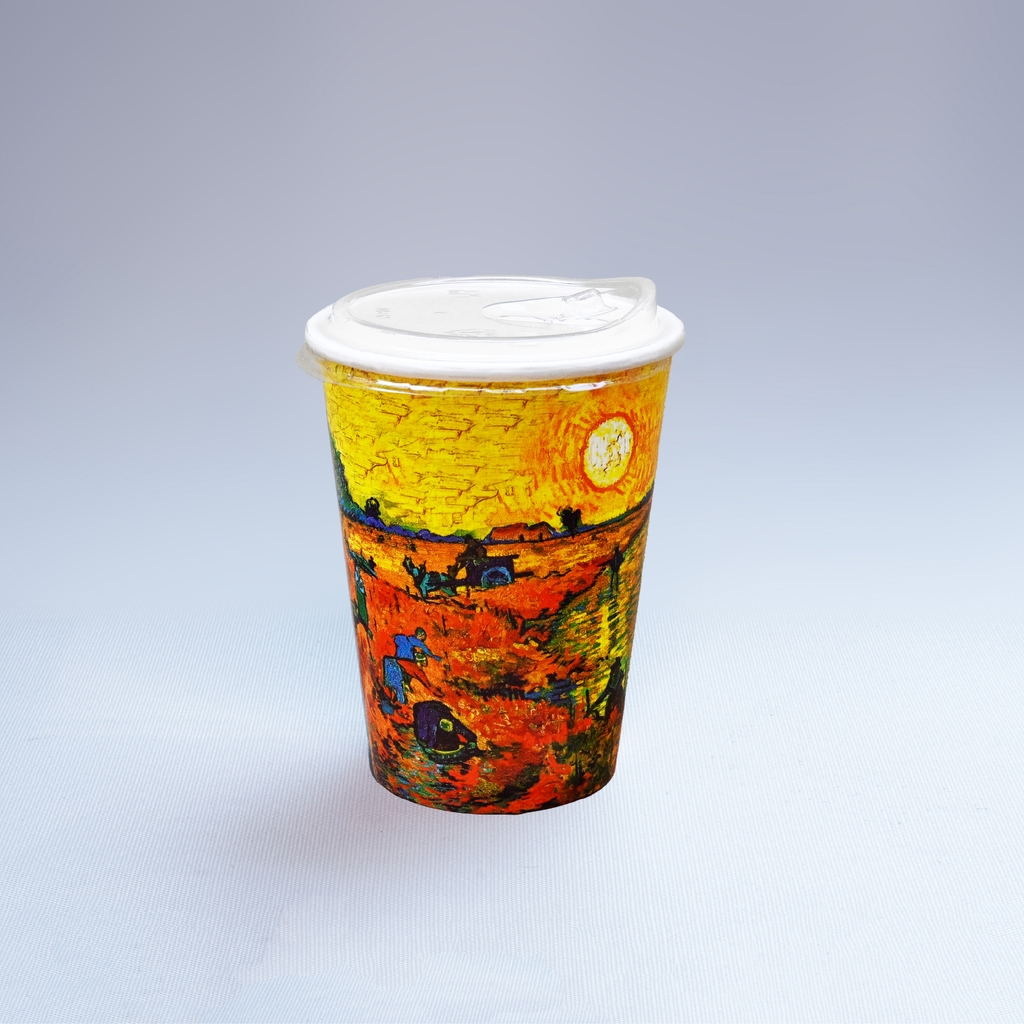 LỐC 50 LY IN TRANH - ĐỒNG NHO ĐỎ - 360ML (12/14 OZ) - CÀ PHÊ ĐÁ, NƯỚC UỐNG LẠNH - LY DÀY, ĐẸP, 260 Gram SM - Giá đã gồm HĐ VAT