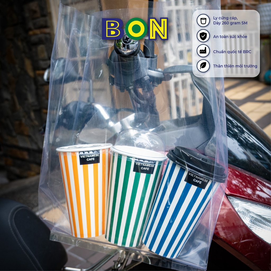 LỐC 50 LY GIẤY IN SỌC - 500ML (16 OZ)