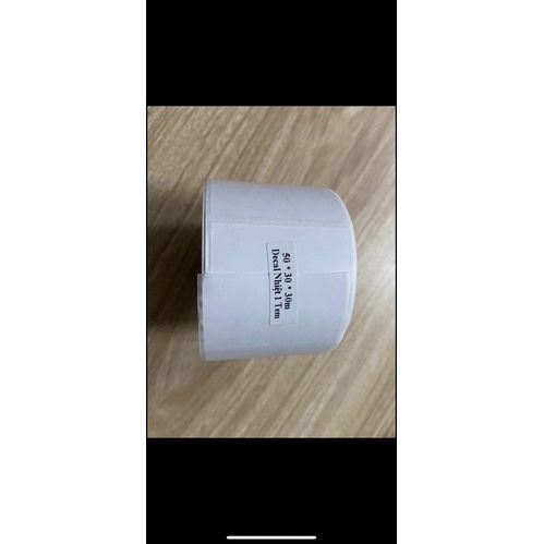 Tem trà sữa , tem dán cốc trà sữa , in mã vạch khổ 50x30 mm, 800 tem, cuộn 25m