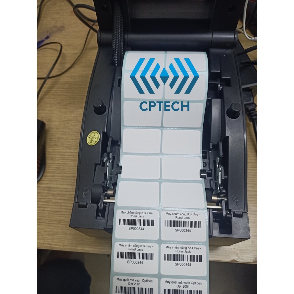 Cuộn in mã vạch, tem nhiệt khổ 2 tem 72x22 mm - 2000 tem, giấy in khổ 35x22 mm, 2 tem/hàng