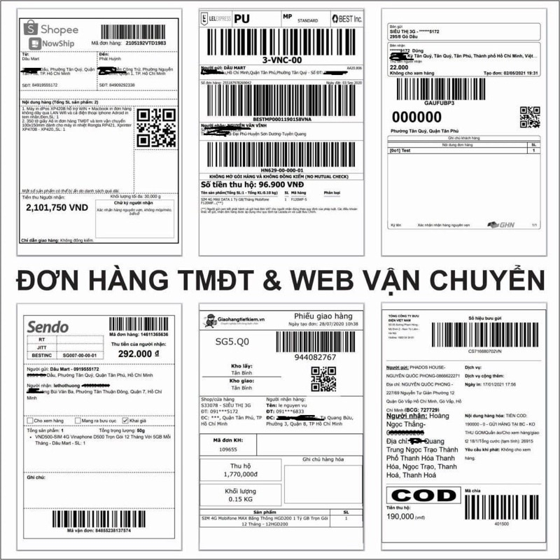 [Chính hãng] [Rẻ vô địch] tệp 500 tờ giấy in vận đơn, in đơn shopee, in bill vận chuyển, tệp 500 tờ khổ 100x150 mm