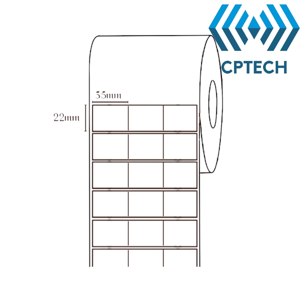 Giấy In Mã Vạch 3 Tem 35x22 mm In Nhiệt (Cuộn 30 Mét)