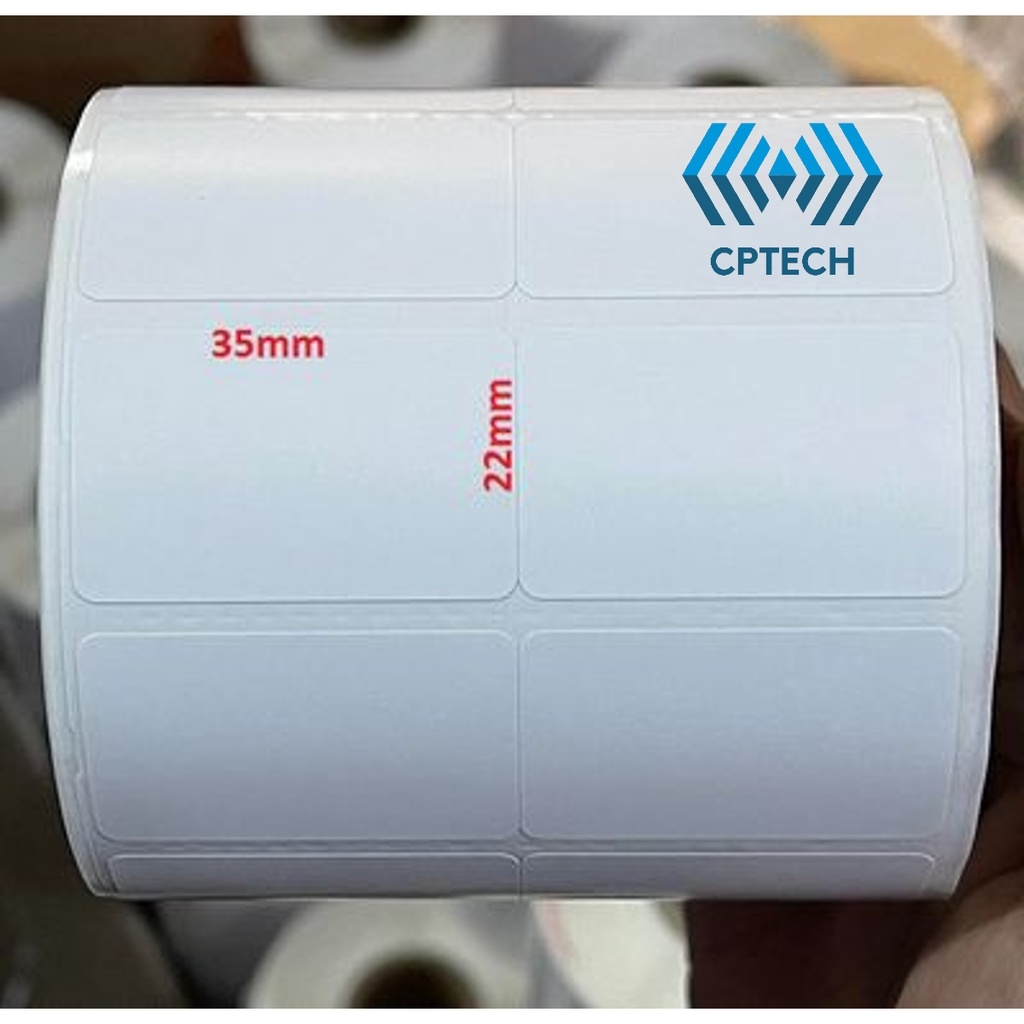 Giấy In Mã Vạch 2 Tem 35x22 (Cuộn)- 2500 tem - Decal Nhiệt 2 Tem 72x22 mm, cuộn 30m