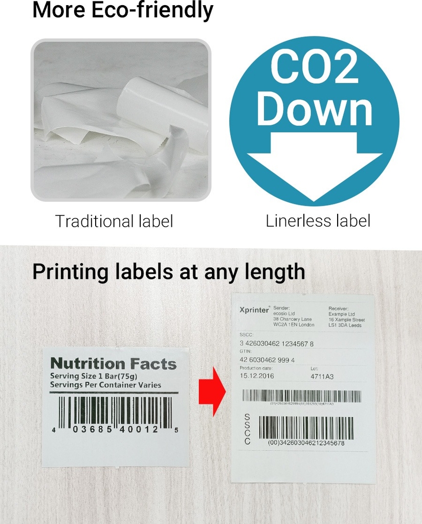 Máy in hóa đơn & tem nhãn Xprinter XP-Q302F – Máy in nhiệt 2 trong 1 hỗ trợ nhãn không đế, tốc độ cao