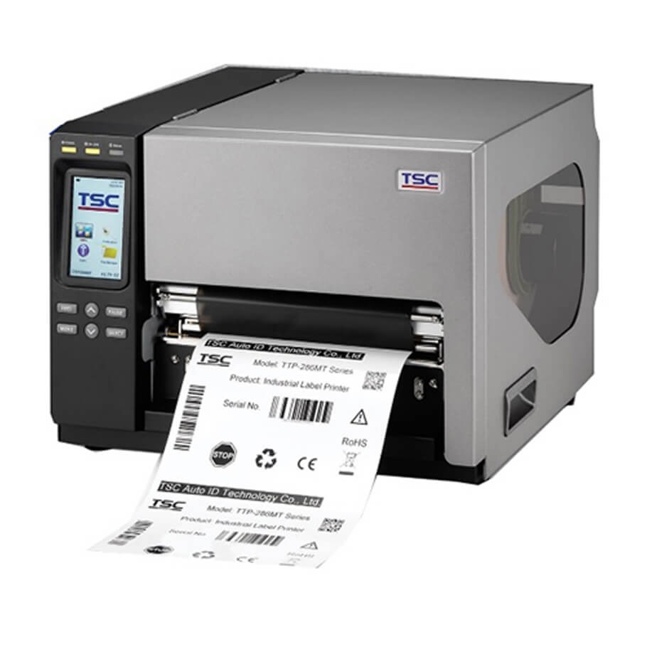 Máy in mã vạch công nghiệp TSC TTP-384MT (300 dpi) – Giải pháp in tem nhãn khổ lớn, hiệu suất cao