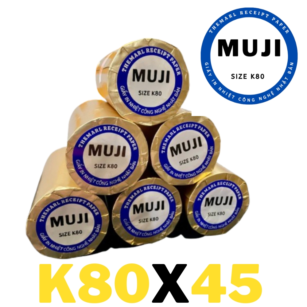 Giấy in hoá đơn K8045 MUJI Giấy in nhiệt, Giấy in bill K80x45 MUJI