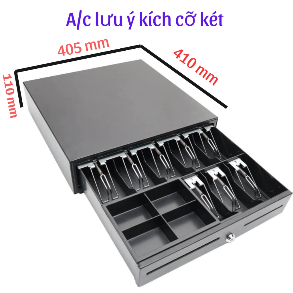 [FREESHIP] Két thu ngân, Két thu ngân 10 ngăn, Ngăn kéo đựng tiền kết nối với máy in hoá đơn.