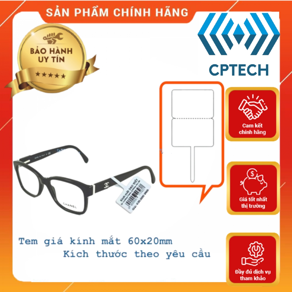 Giấy in tem kính mắt cho máy in tem nhiệt, Tem gọng kính nhiệt - TEM KÍNH MẮT