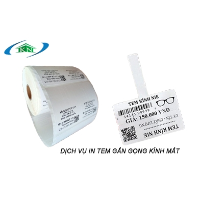 Giấy in tem kính mắt cho máy in tem nhiệt, Tem gọng kính nhiệt - TEM KÍNH MẮT