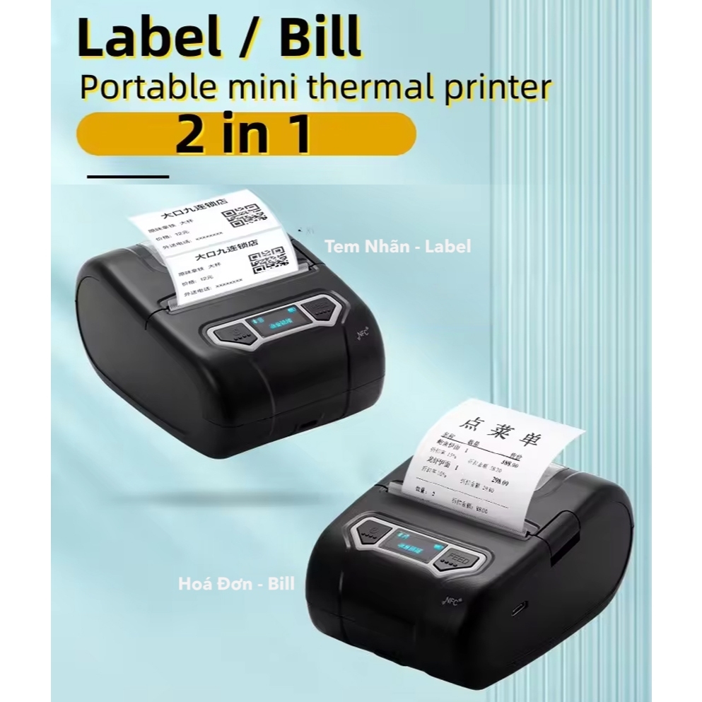 Máy In Nhiệt Mini di động Xprinter XP-P301A | Máy In Hóa Đơn & Tem Nhãn Cầm Tay Bluetooth