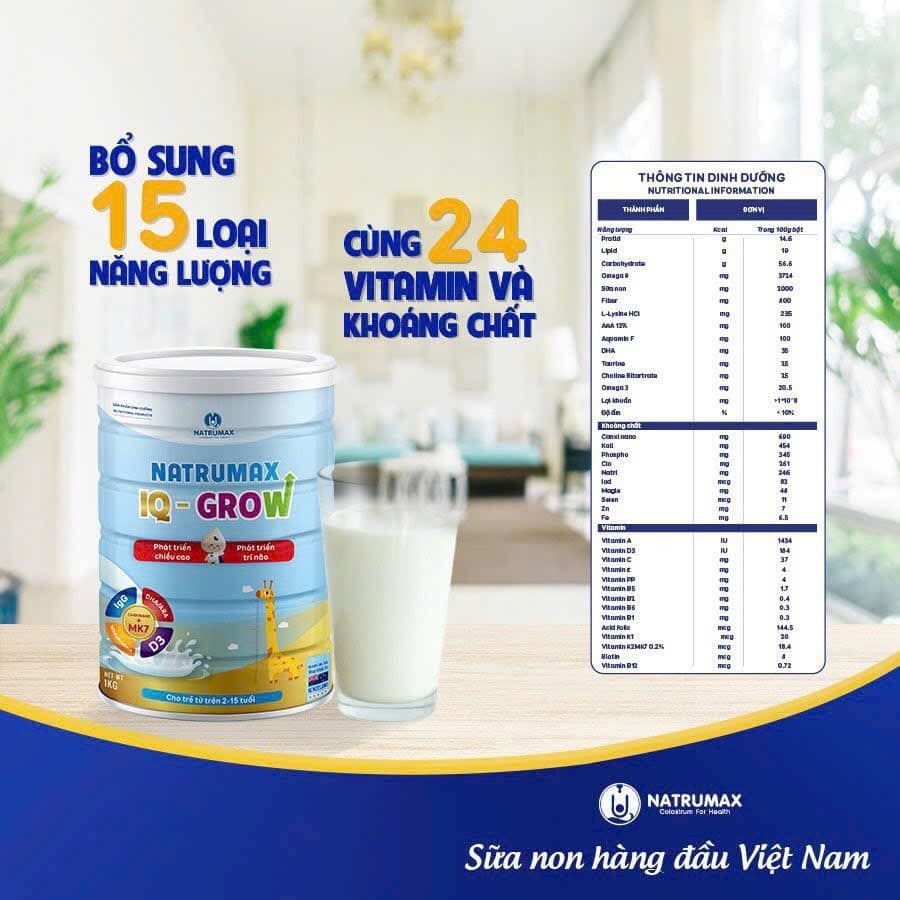 Sữa non Natrumax Grow IQ 1+ tăng trưởng thông minh