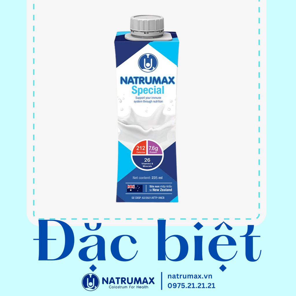 Sữa pha sẵn Natrumax Tiêu chuẩn Naturmax Special hộp 180ml