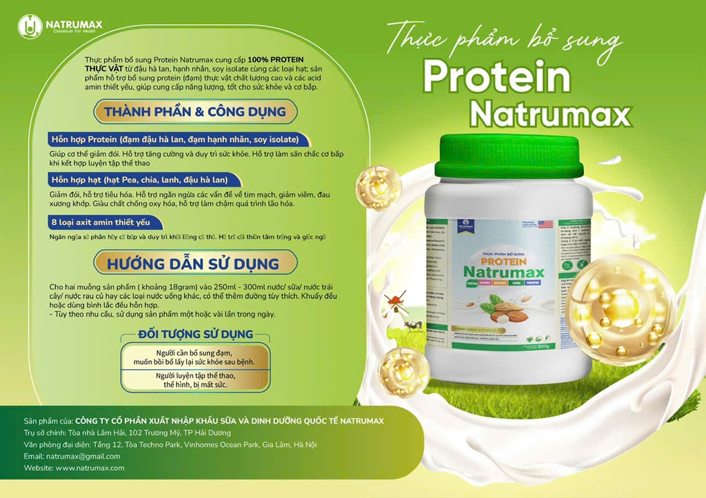 Sữa Whey Natrumax bổ sung Protein