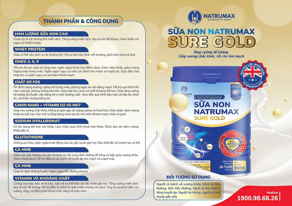 Sữa non Natrumax Sure Gone Tiểu đường