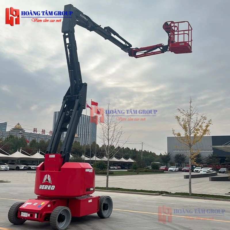 Xe nâng người Boom Lift điện HA12RJE - Chiều cao 14,15m - Mới 100%