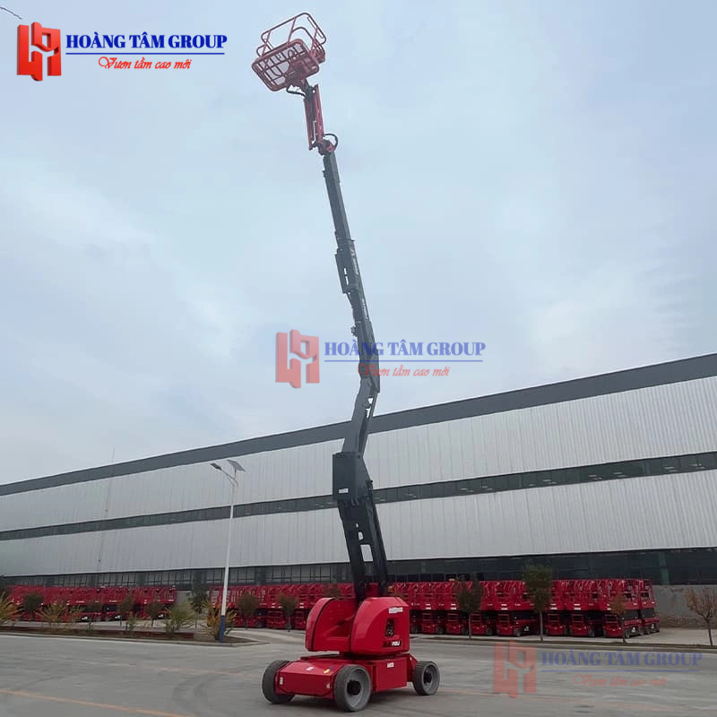 Xe nâng người Boom Lift điện HA12RJE - Chiều cao 14,15m - Mới 100%