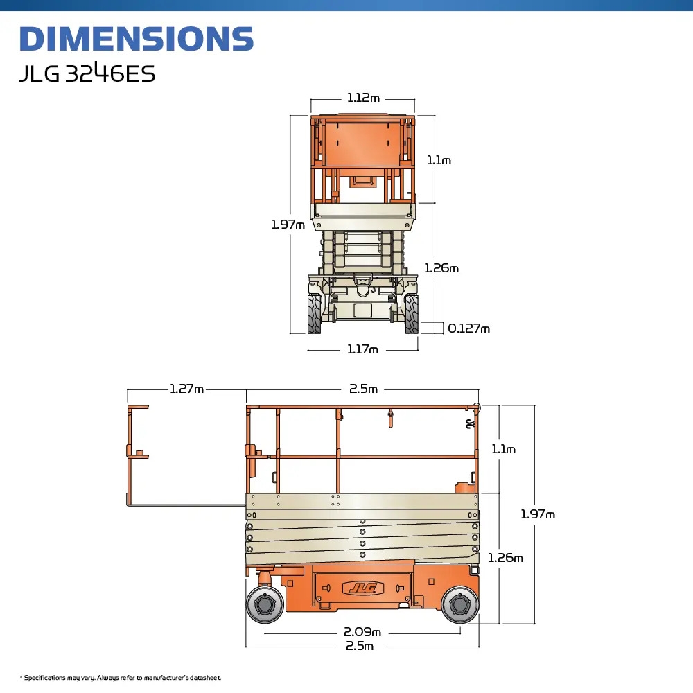 Xe Nâng Người Cắt Kéo JLG 3246 ES - Chiều Cao Làm Việc 12m - Đời 2013
