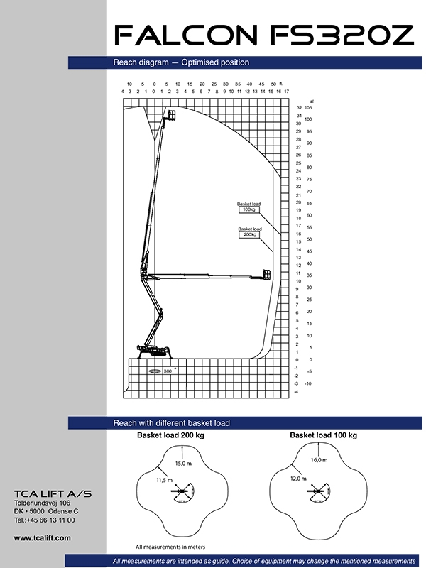 Xe Nâng Người Boom Lift FALCON FS320Z Dạng Chân Nhện - Chiều Cao Làm Việc 32m - Đời 2012