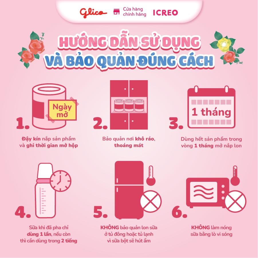 Combo 2 Lon Sữa Bột Glico Icreo Balance Milk (Icreo Số 0) (800g x2 lon) kèm 5 thanh nữa
