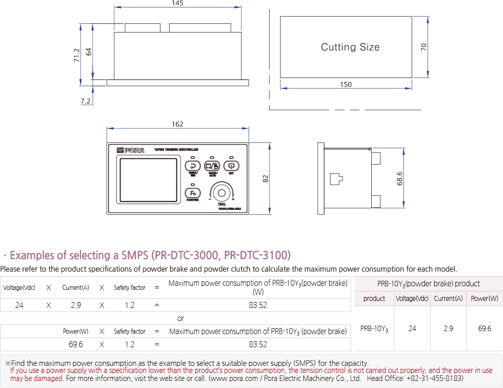 Bộ điều khiển lực căng bán tự động Pora PR-DTC-3000