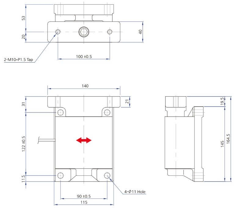 Kích thước Cảm biến lực căng Pora PRTL-PA
