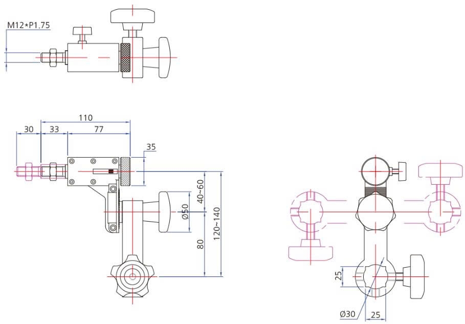 Kích thước của sản phẩm Giá đỡ cảm biến Pora PR-SB