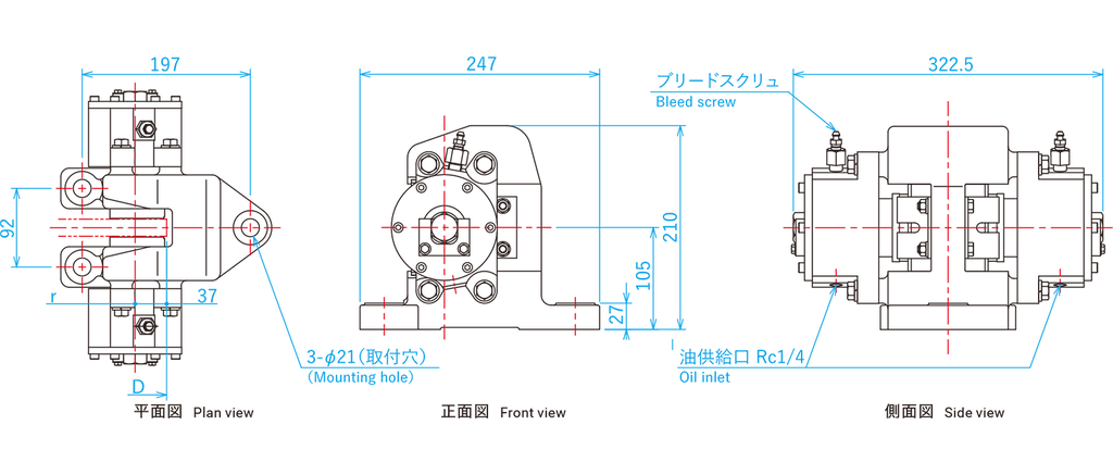 Cấu tạo phanh kẹp thủy lực DC-2052YF / DC-2053YF