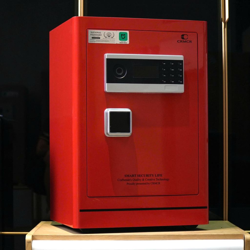 Két sắt Màu Đỏ Ruby Xiaomi CRMCR 60LE – Khóa vân tay điện tử định danh người mở, Cảnh Báo Về Điện Thoại - Màu Đỏ Ruby