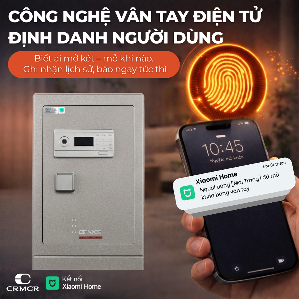 Két Sắt Xiaomi CRMCR 71LB Bảo mật tối tân, màu sơn Titanium độc bản