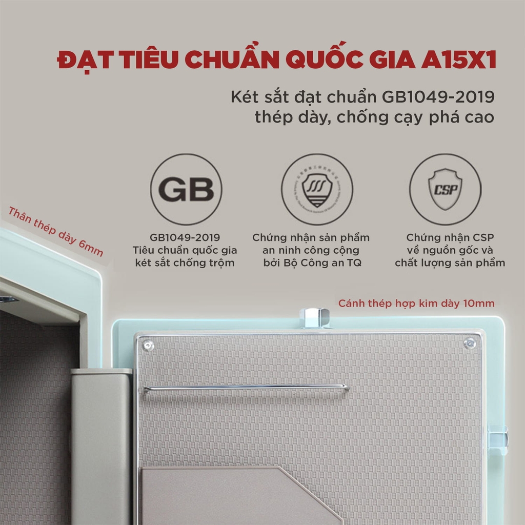 Két Sắt Nhập Khẩu CRMCR 150MB Khóa Vân Tay Sinh Trắc Học Bán Dẫn, Cảnh Báo Điện Thoại