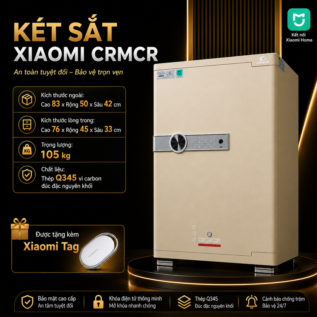 Két Sắt Xiaomi CRMCR 80JB Thép Đặc Nguyên Khối