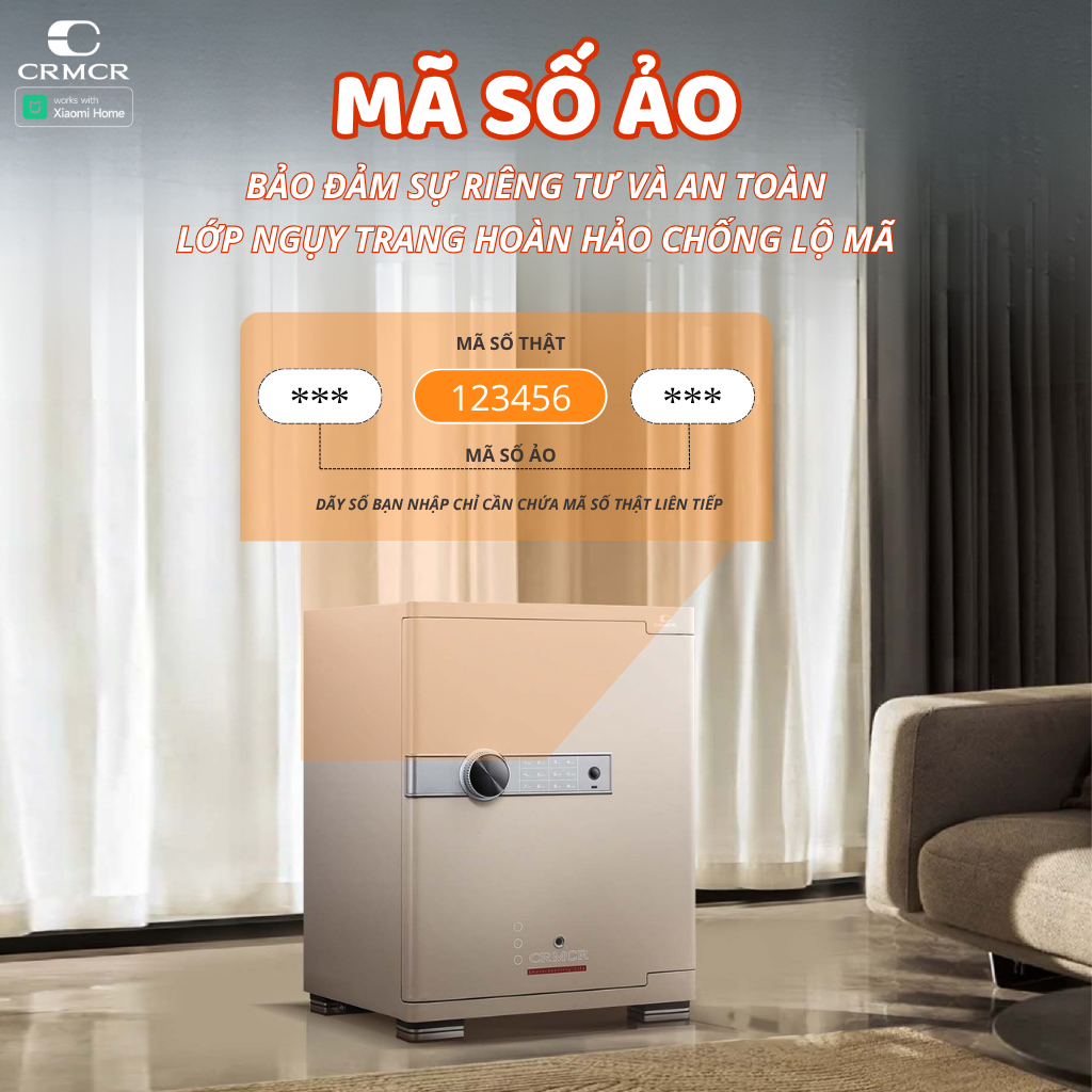 Két Sắt Xiaomi CRMCR 120JBW Xoay Đồng Hồ Cơ, Chống Cháy, Kết Nối APP ĐT