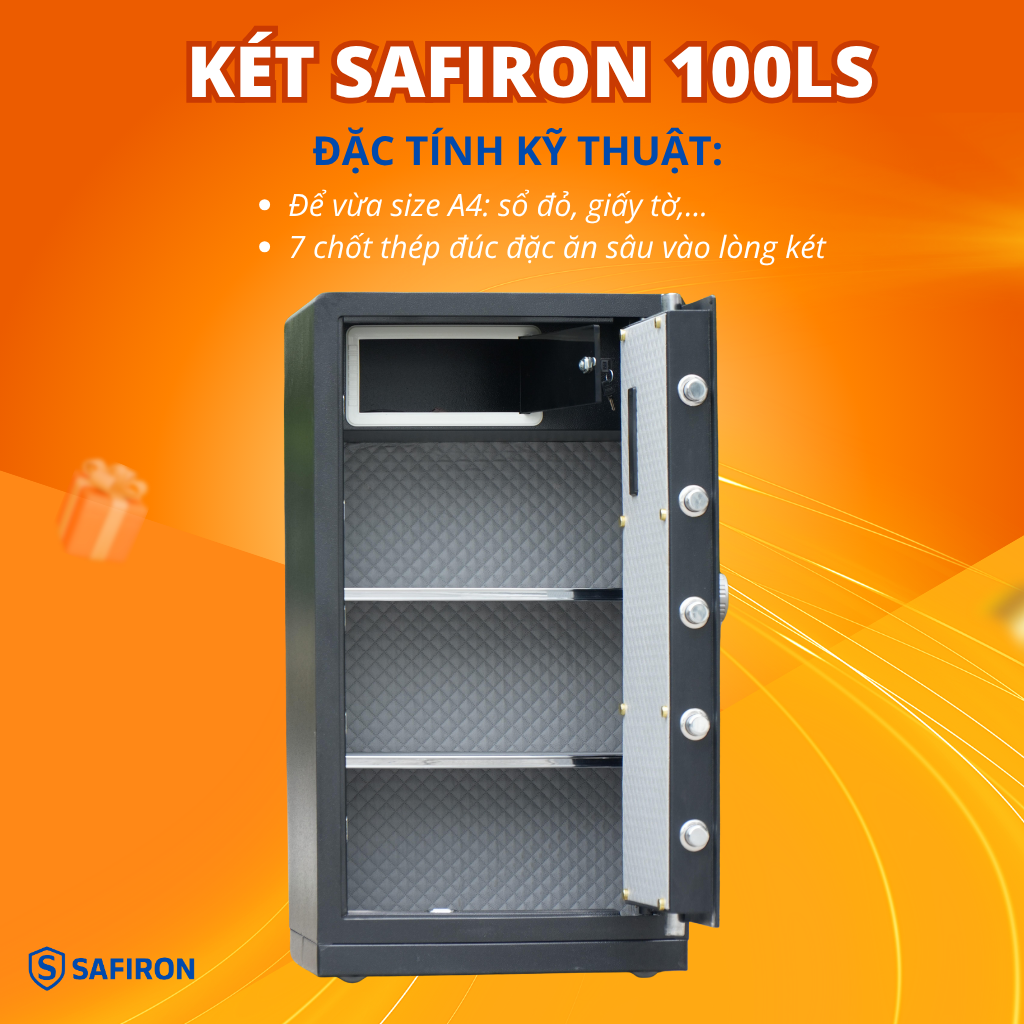 Két Sắt Thông Minh Safiron 100LS Khóa Vân Tay Điện Tử Kết Nối APP Điện Thoại